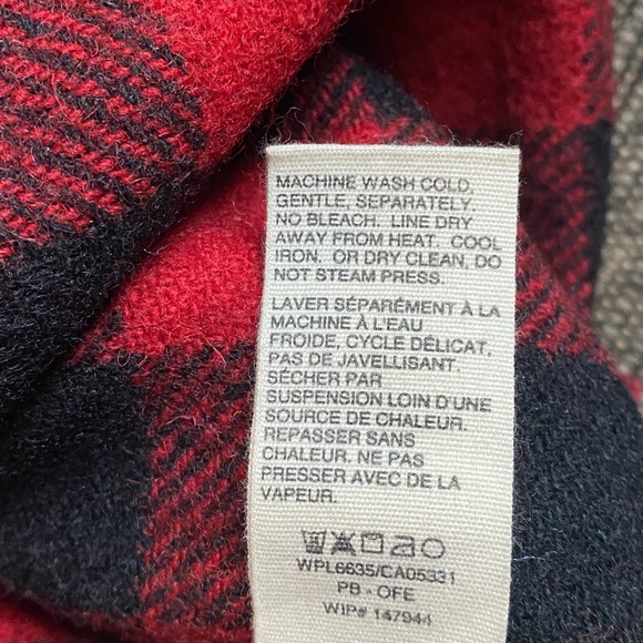 Woolrich Men’s wool blend red plaid long sleeve button front shirt jacket size M - Picture 10 of 11